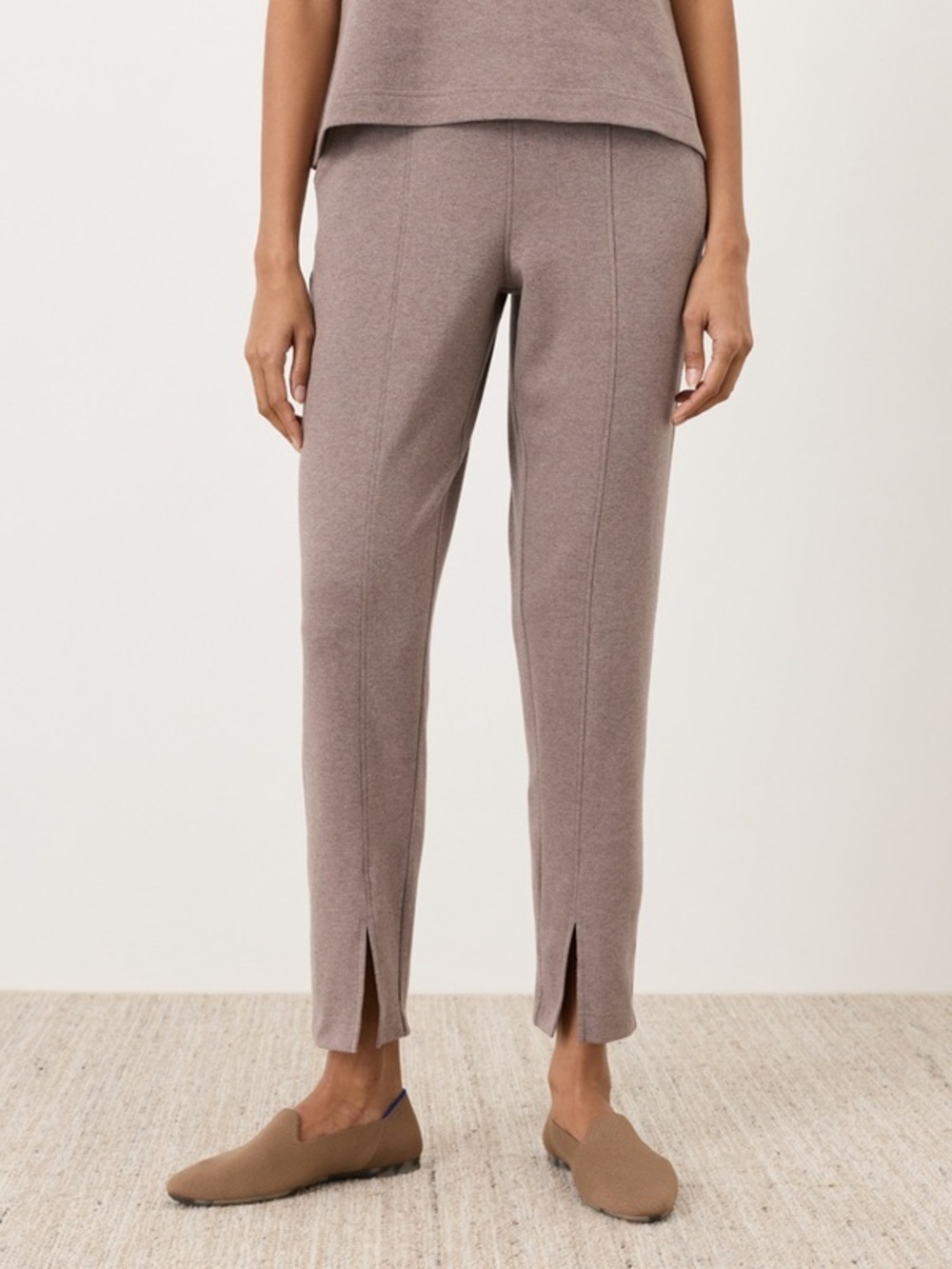 Pact Organic Cotton Tapered Leg Pant High Waist Light Brown XL Loungewear